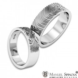 wedding ring set with original fingerprint design