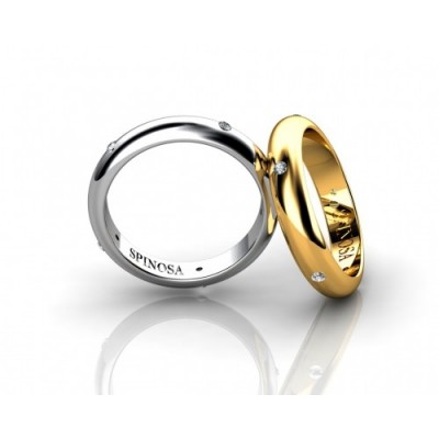 Обручальные кольца из белого золота 18К с бриллиантами