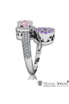 Stylish Ring with Colorful Amethysts and 82 Brilliants