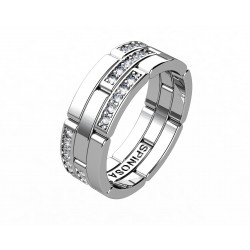 wedding ring with chain design and diamonds