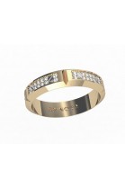 gold wedding ring with a chain drawing an diamonds