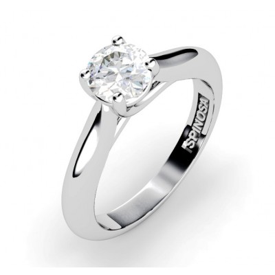 Кольцо для помолвки из белого золота 18К с бриллиантом