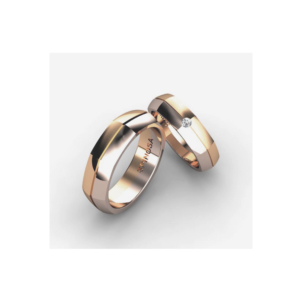 sophisticated octagonal-shaped wedding rings