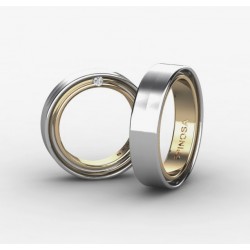 Комбинированные обручальные кольца из золота 18 карат с бриллиантами