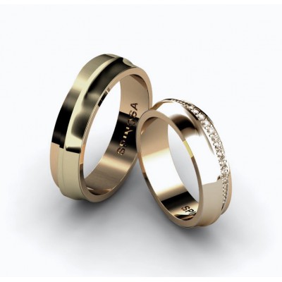 classy wedding rings with 11 brilliants for the bride