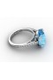18k gold topaz & princess cut diamond gemstone ring
