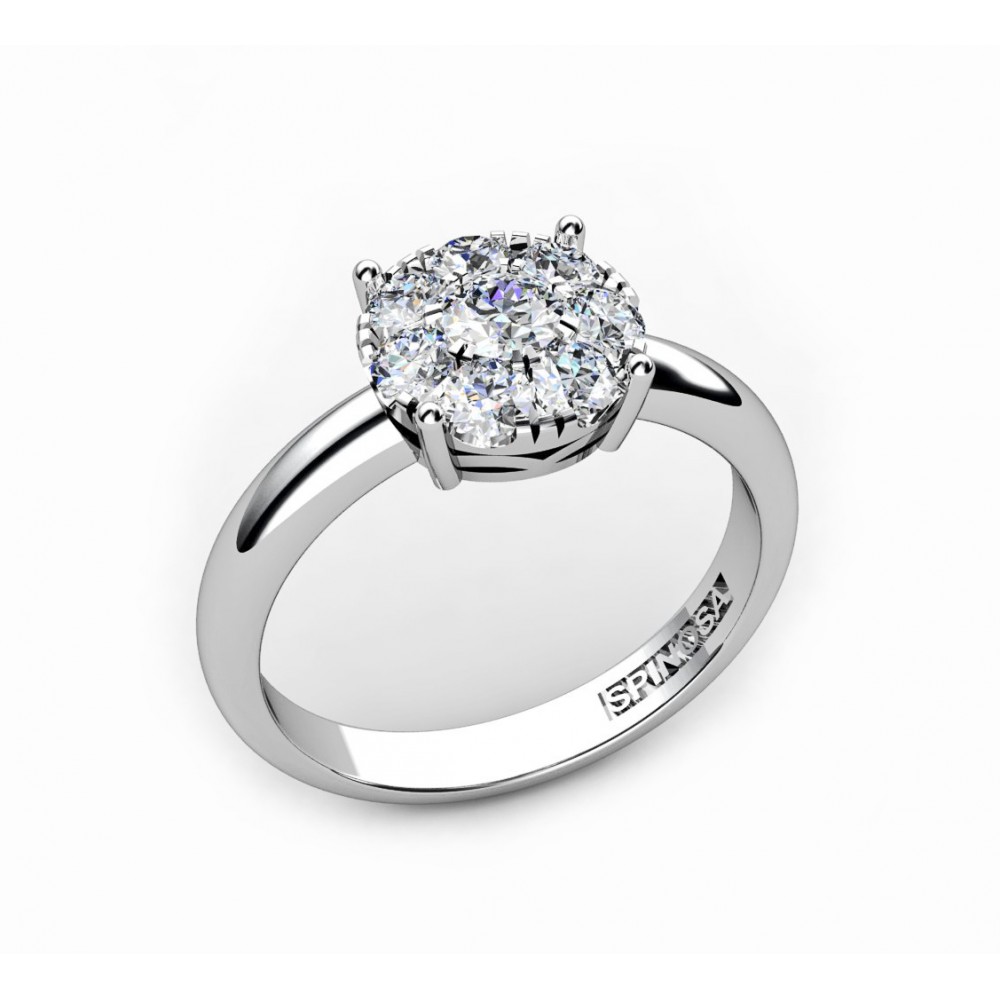 18K gold engagement ring with diamonds