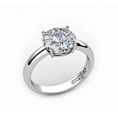 Illusion setting diamond engagement ring
