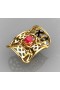 18k Gold Oval Shaped Ruby Gemstone Ring