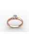 Bicolor 18 Kt. gold engagement ring with diamond