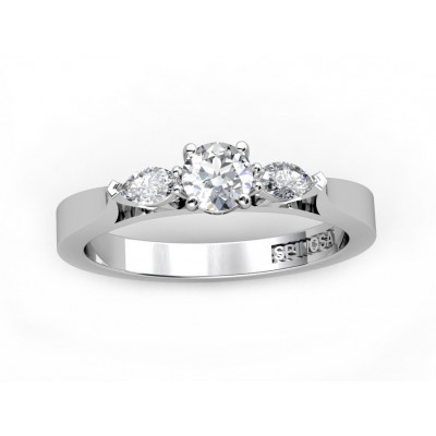 White gold Trilogy Engagement Ring