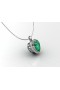 Heart shape pendant with green quartz and diamonds