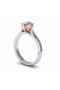 18k rose and white gold engagement ring with diamonds