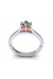 18k rose and white gold engagement ring with diamonds