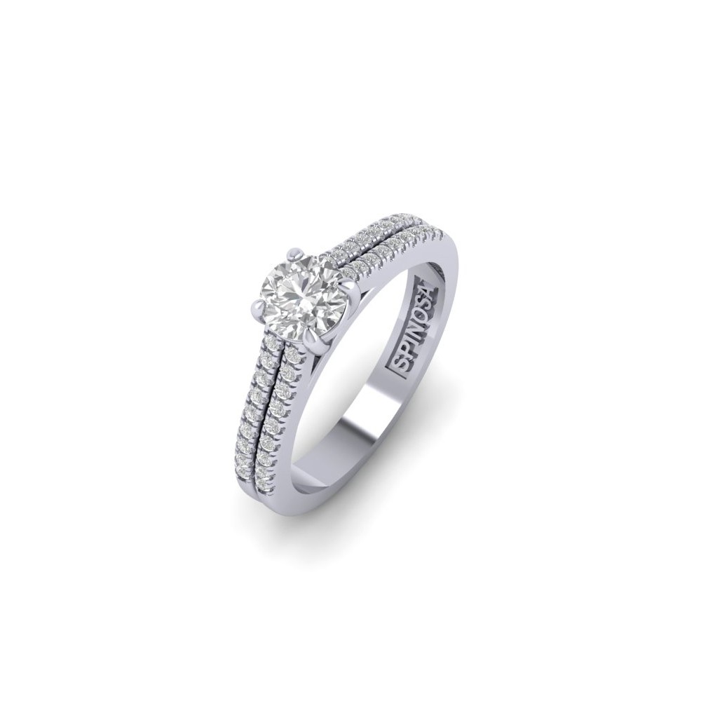 Кольцо для помолвки с двойным ободом с бриллиантами.