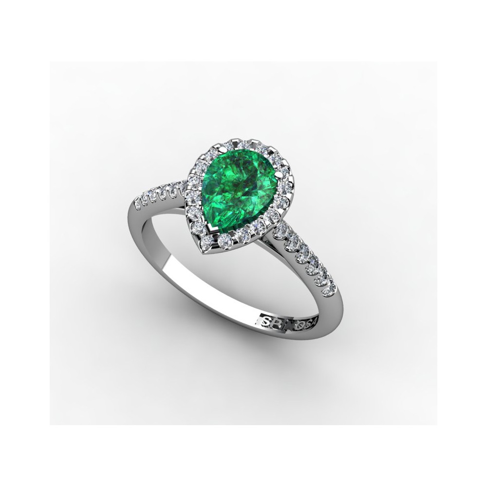 Pear cut Emerald ring