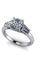  Trilogy ring with Brilliant and Baguette cut Diamonds