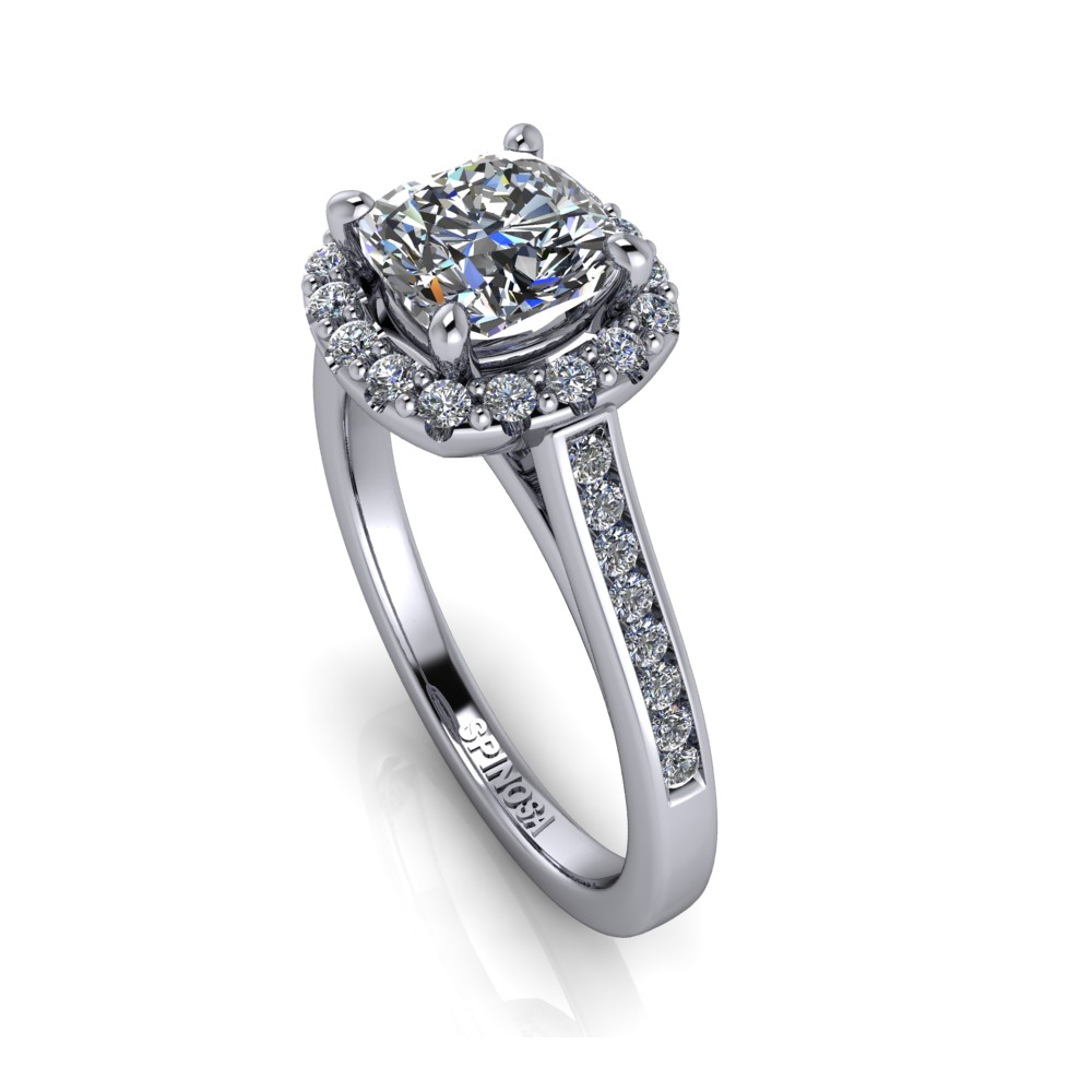 Engagement Ring with Cushion Cut Diamond