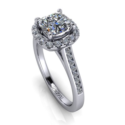 Engagement Ring with Cushion Cut Diamond