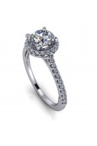 Brilliants Engagement Ring with Heart Decoration