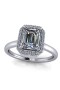 Emerald Cut Engagement Ring with Brilliants