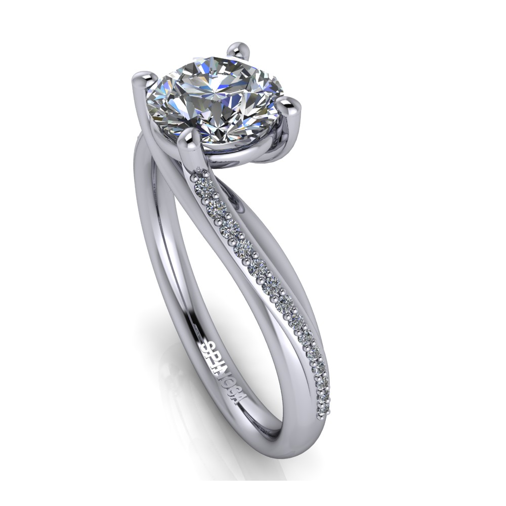 Brilliant Engagement Ring with Cross Claws
