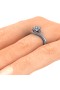 Crossed Bezel Ring with Brilliant Cut Diamonds