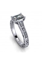 Vintage Style Diamond Emerald cut Ring
