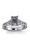 Vintage Style Diamond Emerald cut Ring 