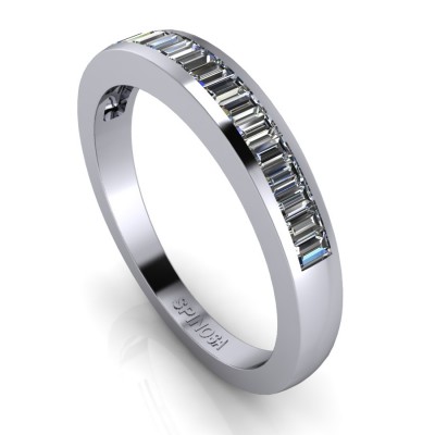 Channel Setting Band with Baguette Diamonds