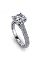 Modern Engagement Ring with pave Setting