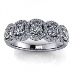 5 Halo Diamond Ring