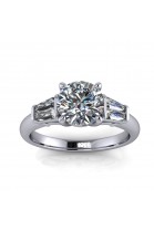 Brilliant Trilogy Ring with Taper cut Diamonds