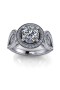 Solitaire brilliant cut Ring with accents