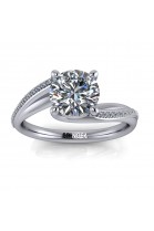 Solitaire Brilliant cut Ring with Diamonds