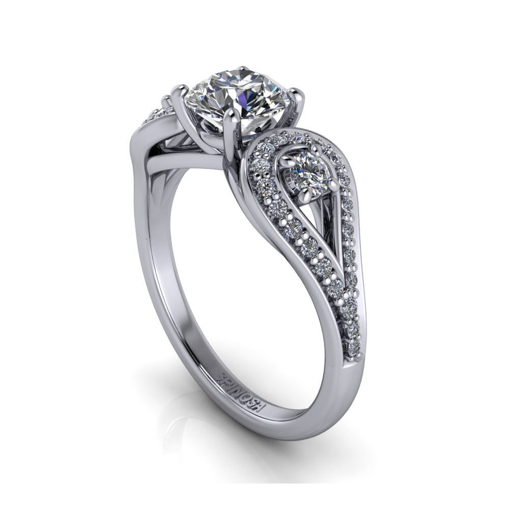 Diamond Oval Cut Ring with Trilogy Style