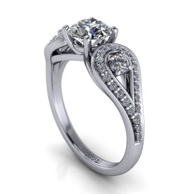 Diamond Oval Cut Ring with Trilogy Style