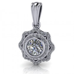Vintage Style Diamond Pendant with Bezel
