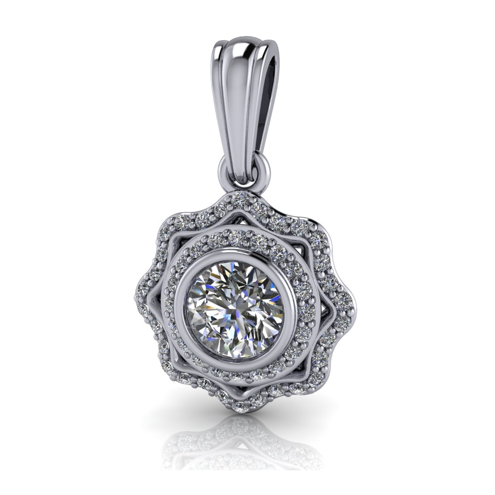 Vintage Style Diamond Pendant with Bezel