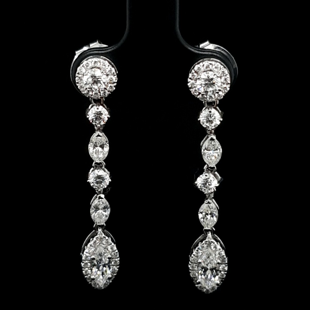 Diamond Earrings with Marquise and Brilliant Cut