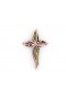 18k Rose Quartz Cross Gold Pendant