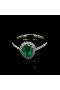 EMERALD RING WITH HALO AND ACCENT DIAMONDS