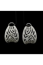 WHITE GOLD EARRINGS WITH DIAMONDS ROWS