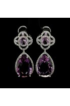 CASCADE EARRINGS WITH AMETHYST AND DIAMONDS