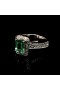 FILIGREE RING WITH COLOMBIAN EMERALD AND DIAMONDS
