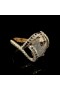 SERPENT SHAPE RING WITH DIAMONDS AND RUTILATED QUARTZ