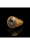  YELLOW GOLD MENS RING WITH TOPAZ 