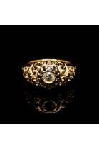 YELLOW GOLD MENS RING WITH DIAMONDS