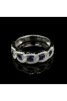 RING WITH SAPPHIRE GEMSTONES AND DIAMONDS
