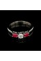 TRILOGY RING WITH RUBY GEMSTONES AND DIAMOND